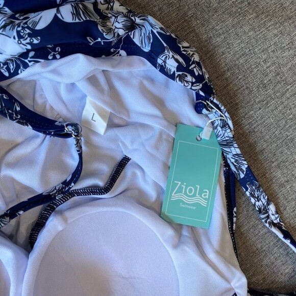 Maternity Swimsuit One Piece Front Cross Swimsuit, Size Large - Picture 5 of 6